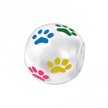 Dog Footprint - 925 Sterling Silver Beads without stones A4S14024