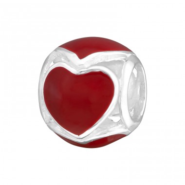 Heart Round - 925 Sterling Silver Beads without stones A4S17097