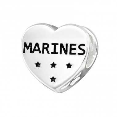 Heart Marines - 925 Sterling Silver Beads without stones A4S17103