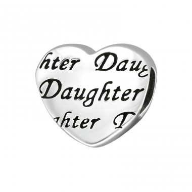 Daughter Heart - 925 Sterling Silver Beads without stones A4S19551