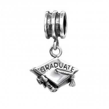 Graduation Hat - 925 Sterling Silver Beads without stones A4S28857