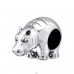 Silbernes Nashorn - 925er Silber Charms Anhänger ohne Steine A4S4372