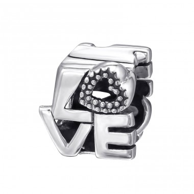 Love Heart - 925 Sterling Silver Beads without stones A4S6017