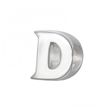 "D" Alphabetical letter - 925 Sterling Silver Beads Without Stones A4S6517