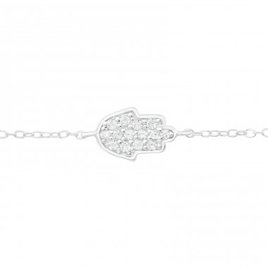 Hamsa Symbol - Striebro 925 Náramky s retiazkou A4S18621