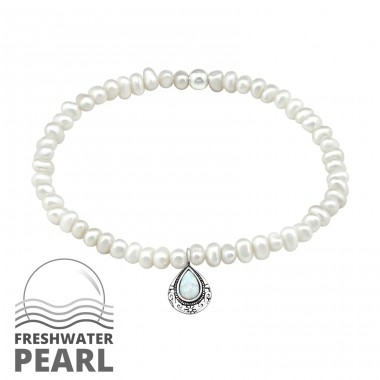 Oval - 925er Silber Armbänder mit Silberkette A4S32436