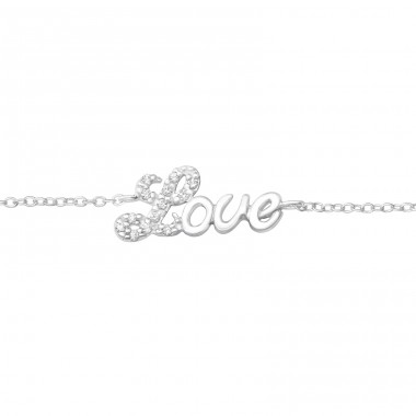 'love' - Striebro 925 Náramky s retiazkou A4S37554