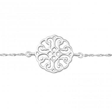 Filigree Antique shape - 925 Sterling Silver Bracelets With Silver Chain A4S41048