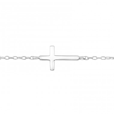 Cross inline - 925 Sterling Silver Bracelets With Silver Chain A4S43717