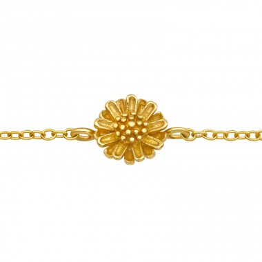 Golden Flower - 925 Sterling Silver Bracelets With Silver Chain A4S44297