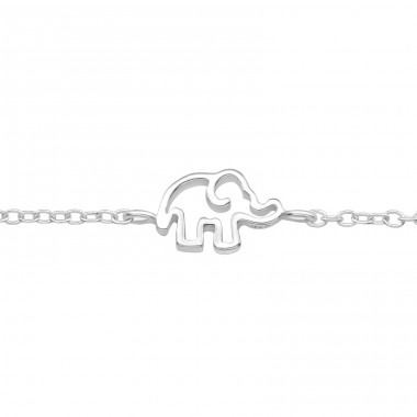 Elephant - 925 Sterling Silver Bracelets with silver chain A4S44300
