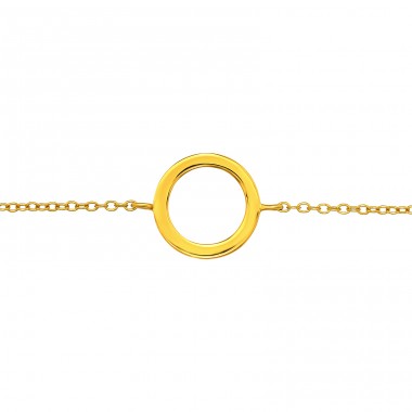Golden Circle inline - 925 Sterling Silver Bracelets With Silver Chain A4S45212