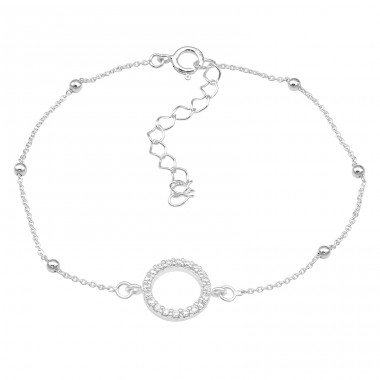 Zirconia Circle - 925 Sterling Silver Bracelets With Silver Chain A4S45642