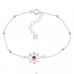Flower with Ruby Zirconia - 925 Sterling Silver Bracelets With Silver Chain A4S45645
