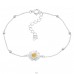 Flower with golden pistil - 925 Sterling Silver Bracelets With Silver Chain A4S45648