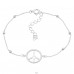 Peace & Love sign - 925 Sterling Silver Bracelets With Silver Chain A4S45653