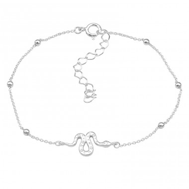 Snake with zirconia stones - 925 Sterling Silver Bracelets With Silver Chain A4S45655