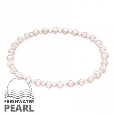 Freshwater pearl - 925 Sterling Silver Bracelets With Silver Chain A4S45702