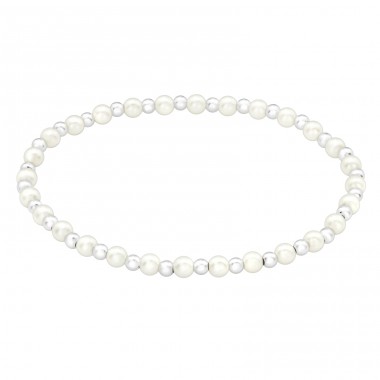 Synthetic pearl - 925 Sterling Silver Bracelets With Silver Chain A4S45703