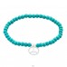 Peace & Love with imitation stone  - 925 Sterling Silver Bracelets With Silver Chain A4S45708