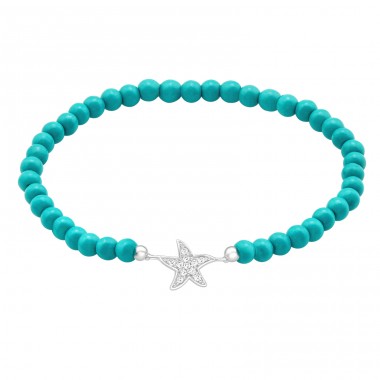 Starfish with Zirconia - 925 Sterling Silver Bracelets With Silver Chain A4S45709