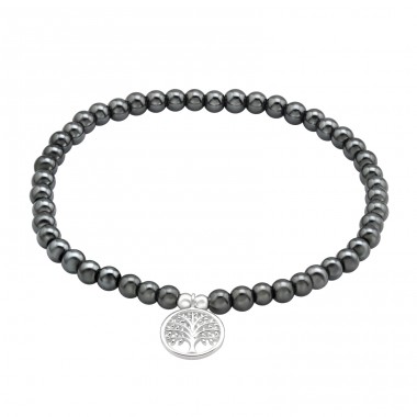 Tree Of Life with natural stones - 925 Sterling Silver Bracelets With Silver Chain A4S45712