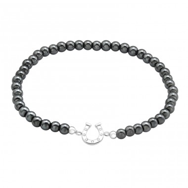 Horseshoe with natural stone - 925 Sterling Silver Bracelets With Silver Chain A4S45713