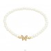 Golden Butterfly with zirconia - 925 Sterling Silver Bracelets With Silver Chain A4S45719