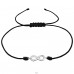 Infinity - 925 Sterling Silver + Nylon Cord Bracelets with cords A4S25468