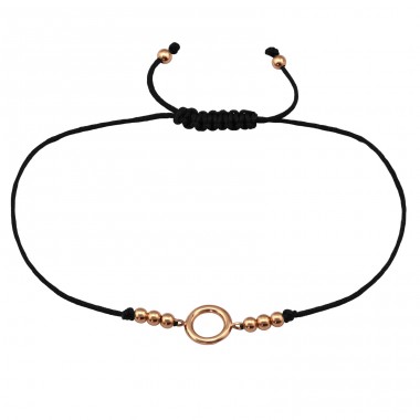 Kreis - 925er Silber + Nylonschnur Armbänder mit Kordeln A4S33148