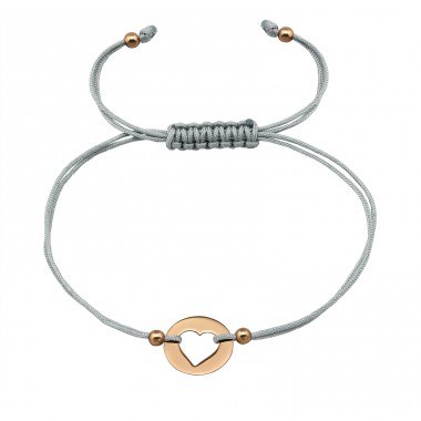 Herz - Nylonschnur + Armbänder aus 925er Sterlingsilber mit Schnur A4S33158
