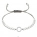 Round - 925 Sterling Silver + Nylon Cord Bracelets With Cords A4S33432