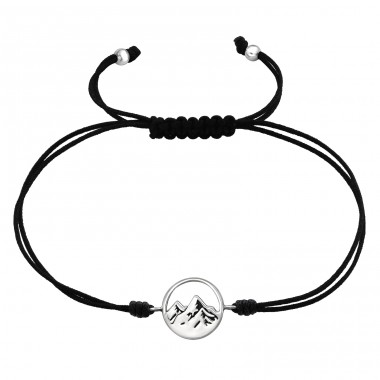 Spitze - 925er Silber + Nylonschnur Armbänder mit Kordeln A4S37899