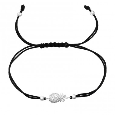 Pineapple - 925 Sterling Silver + Nylon Cord Bracelets with cords A4S38129