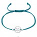 Aquarius Zodiac Sign - 925 Sterling Silver + Nylon Cord Bracelets with cords A4S39006