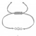 3 crystal stones in line - 925 Sterling Silver + Nylon Cord Bracelets With Cords A4S39669