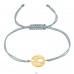 Golden world map - Nylon Cord + 925 Sterling Silver Bracelets With Cords A4S42176