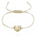 Verstellbares großes Herz - Nylonschnur + 925er Sterlingsilber-Kordelarmbänder A4S45174
