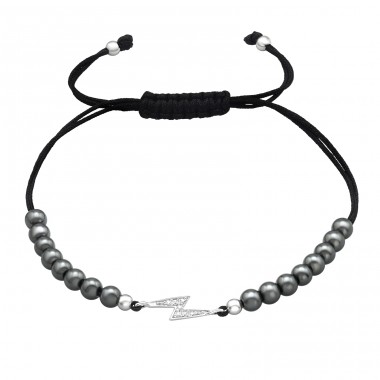 Lightning Bolt - Nylon Cord + 925 Sterling Silver Bracelets with cords A4S45724