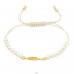 Golden Feather with pearls - 925 Sterling Silver + Nylon Cord Bracelets With Cords A4S45727