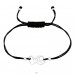 Peace & love sign adjustable - Nylon Cord + 925 Sterling Silver Bracelets With Cords A4S45826