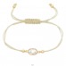 Oval adjustable Gold plated  - Nylon Cord + 925 Sterling Silver Corded Bracelets A4S46076
