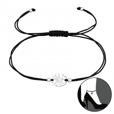 Blume - Nylonschnur + Fußkettchen aus Sterlingsilber 925 A4S43843