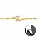 Golden Lightning Bolt with Zirconia - 925 Sterling Silver Anklets For Foot A4S44305