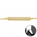 Golden Bar with zirconias in line - 925 Sterling Silver Anklets For Foot A4S44307