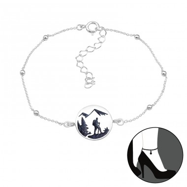 Adventure Hiker - 925 Sterling Silver Anklets For Foot A4S45664