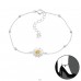 Flower with golden pistil - 925 Sterling Silver Anklets For Foot A4S45666