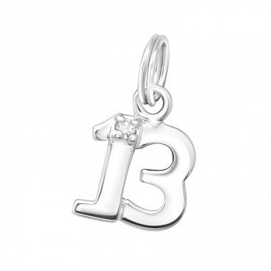 Thirteen - 925 Sterling Silver Charms with split ring A4S16237