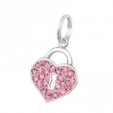 Heart - 925 Sterling Silver Charms with split ring A4S17497