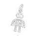 Robot - Striebro 925 Prívesky s oddelenými krúžkami A4S44421